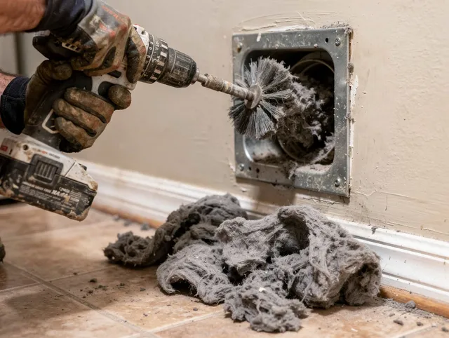 Certified Cimarron Hills Dryer Vent Cleaning technician performing dryer vent cleaning in Cimarron Hills